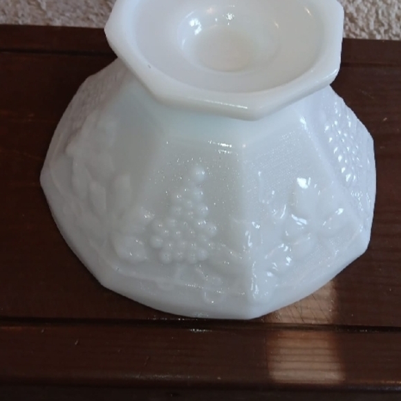 White Milk Glass Compote and Divided Dish - Picture 11 of 16